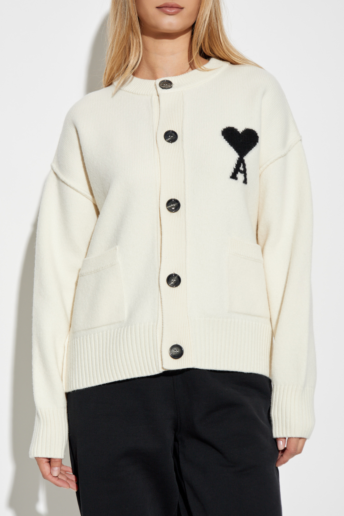 White Wool cardigan Ami Alexandre Mattiussi - Vitkac France